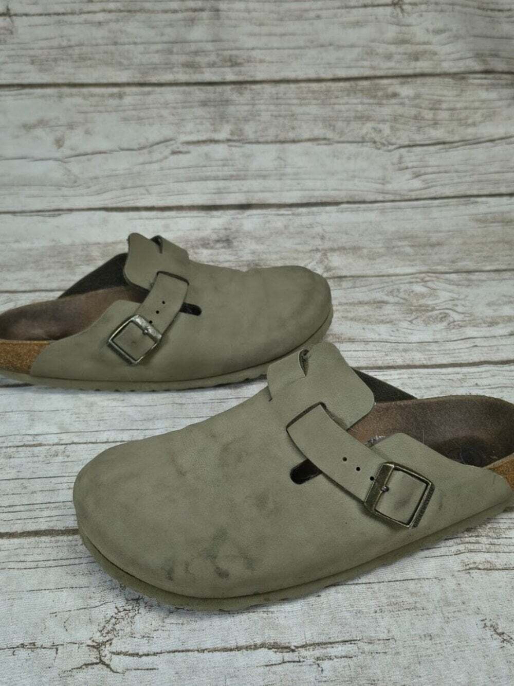 Birkenstock Olive Green Suede Clogs Mule